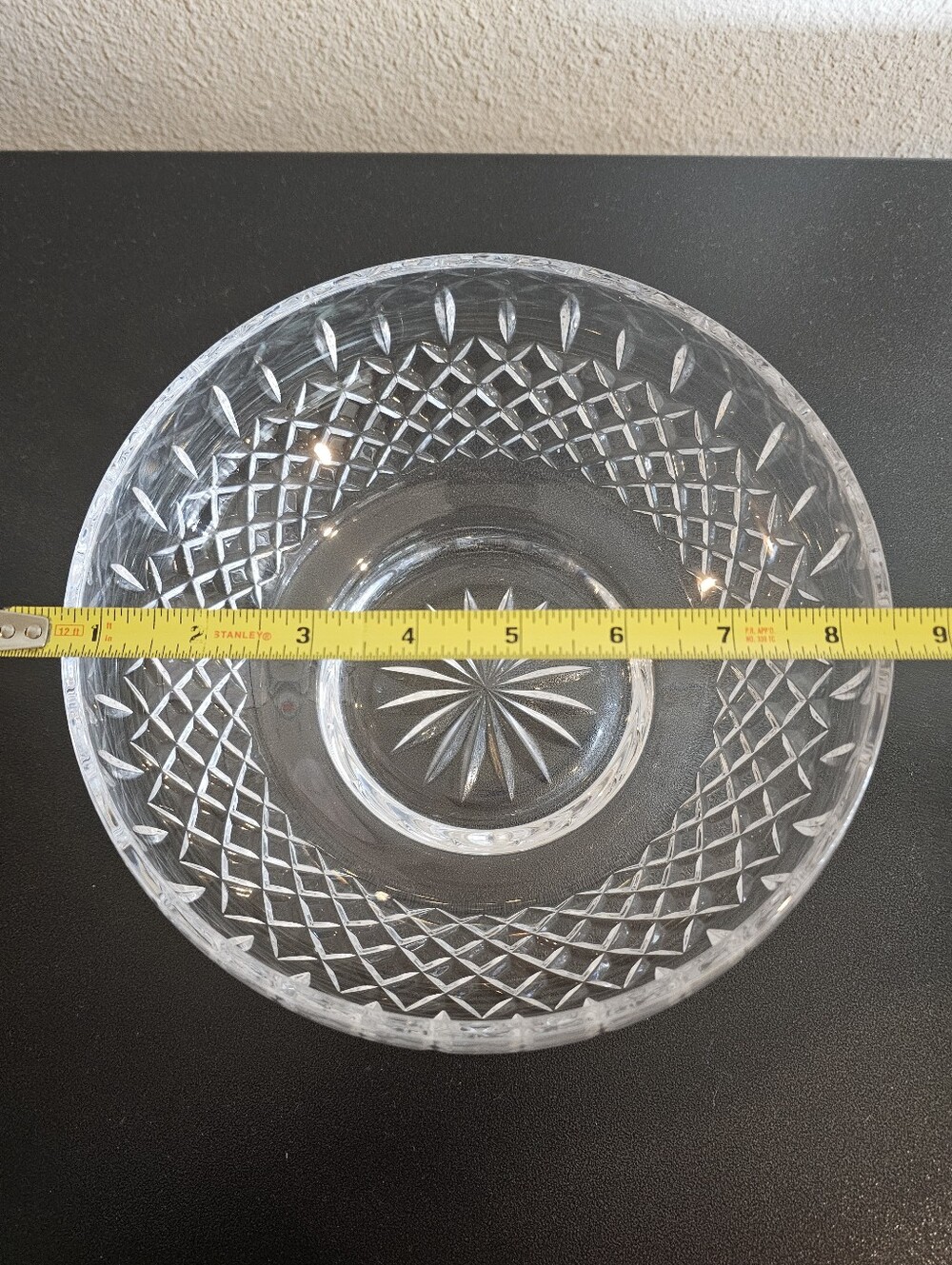 Vintage Atlantis Crystal Hand Cut 8" Serving Bowl - Signed Atlantis - Picture 6 of 7